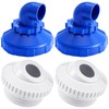 Funnymoom 4 Pcs Pool Jet Nozzles 360°Swivel Rotatable Pool Inlet