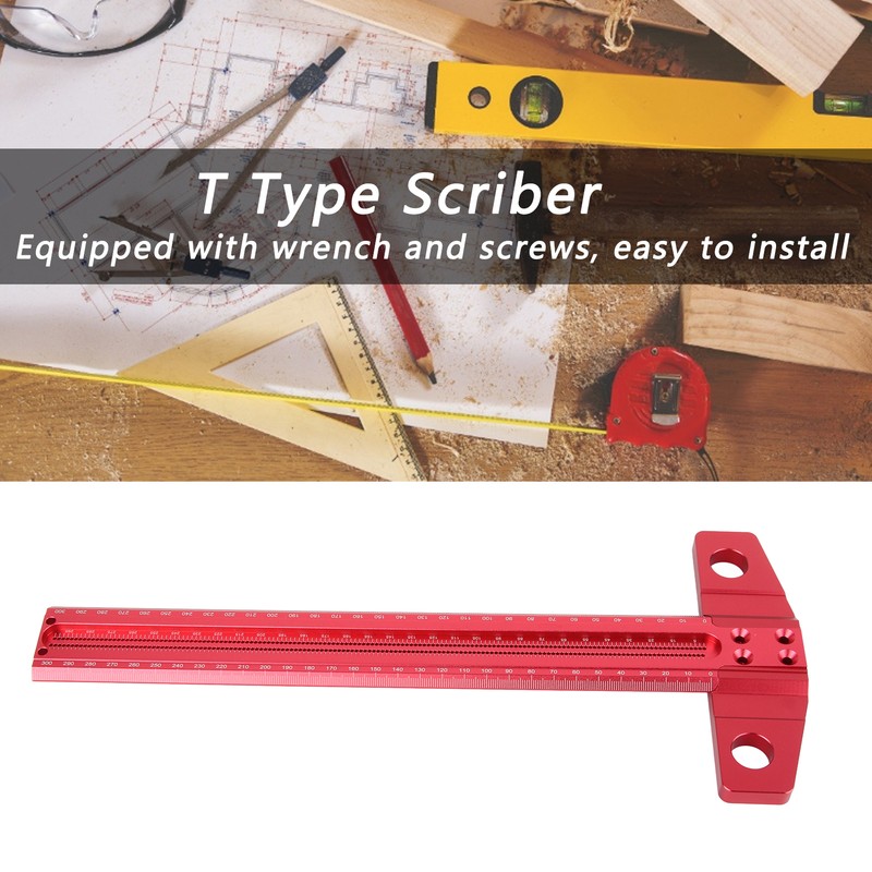 T Square Ruler Aluminum Alloy Removable Woodworking Scriber Art Framing