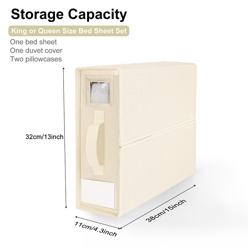 DELLAN Bed Sheet Organizer, Linen Closet Organizers and Storage, Foldable