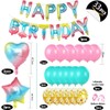 RKMYTR Rainbow Number Balloons,9th Iridescent Party Decorations for Birthday,Confetti and
