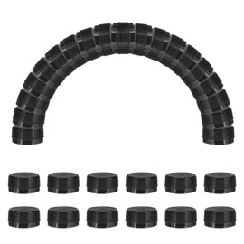sourcing map 50pcs Plastic Bottle Caps, 30mm Bottle Screw Lid Top Water Bottles Top Cap for DIY Development Imagination Intelligence Craft Scrapbook Creative Gifts, Black