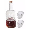 Ebros Gift Large 30 Ounces Skeleton Skull Face Corked Glass