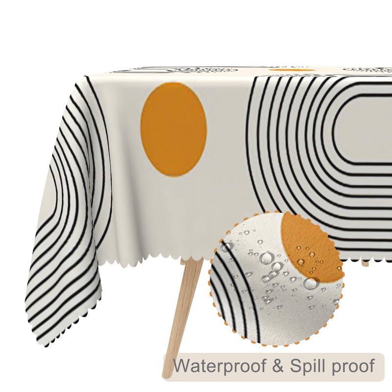 TTQYFNM 60x84inches Boho Mid Century Tablecloth Minimalist Abstract Arch Simple