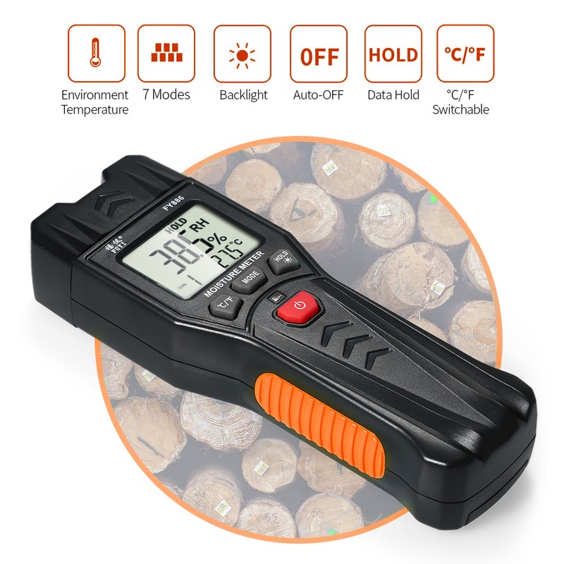 FUYI Digital Damp Meter Detector Wood Moisture Meter Wood Moisture