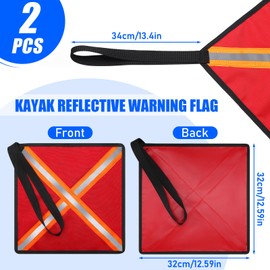 TOBWOLF Safety Flags for Trucks, 13" Reflective Red Flag for Truck Loads, High Visibility Reflective Safety Flags for Trucks Boat Kayak Canoe SUP Towing, Trailer Warning Flag Tear-Resistant Reinforced Edge, Weather Proof