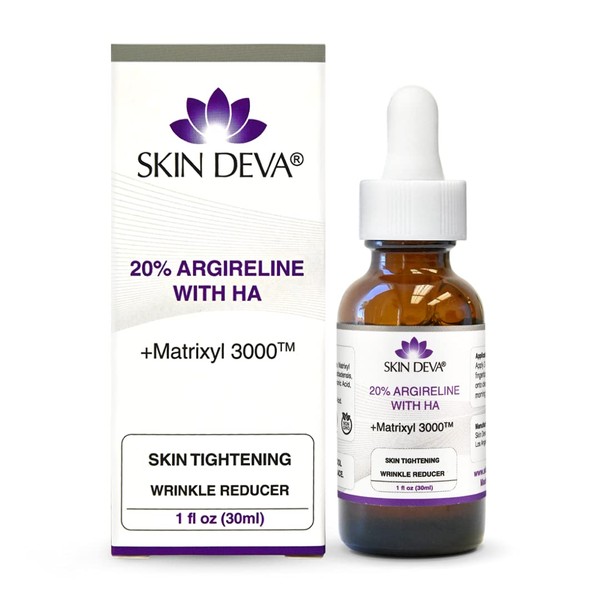 SKIN DEVA 20% Argireline Serum with Matrixyl 3000 Pure Hyaluronic Acid Serum For Face Deep Wrinkle Reducer Anti Aging Tones Skin and Stimulates Collagen Peptides Serum For Face