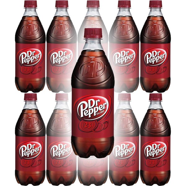 Doctor Pepper 20 oz Soda Bottles (Pack of 10, Total of 200 FL OZ)