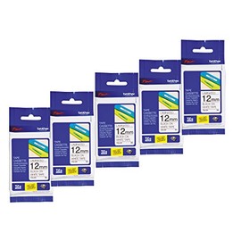 brother TZE-231 P-Touch Label Tape Cassette, 12 mm, Black/White (Pack of 5)