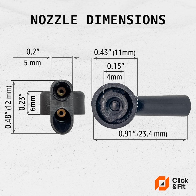 Click&Fit Rear Glass Washer Nozzle compatible with A3 A4 A6