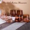 Colorsavant Venus Stemless Brown Wine Glasses Set 6-14oz, Melanin Colored,