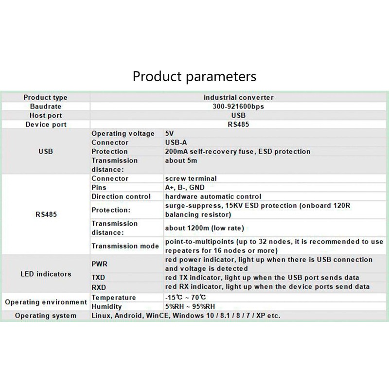 USB to RS485 Converter Industrial Adapter Original FT232RL and SP485EEN