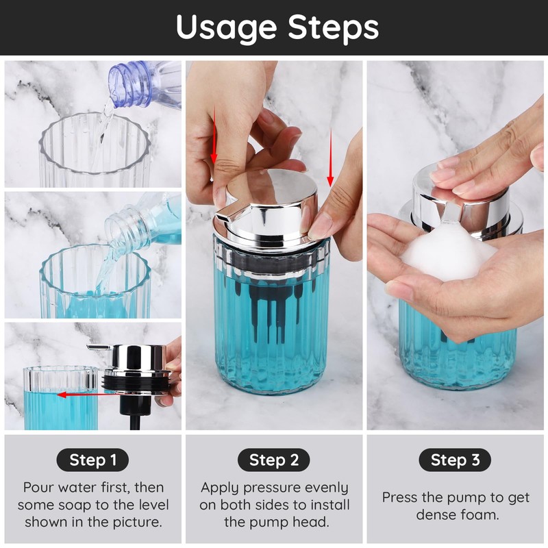 Segbeauty Foaming Soap Dispenser, 2Pcs 300ml Shampoo and Conditioner Dispenser,