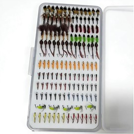 138pcs/Set Ultra-Thin Portable Nymph Scud Midge Flies Kit Assortment with Box Trout Fishing Fly Lures-bass Lures Fishing Gifts for Men