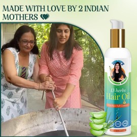 NIDHIS GRANDMAA SECRET NIDHI'S GRANDMAA SECRET 13 Herbs Hair Oil - Handmade Natural Hair Oil with Coconut Oil, Curry Leaves, and more - Hair Fall Control Oil for Dry Damaged Hair - 100ML (3 Bottle Pack)