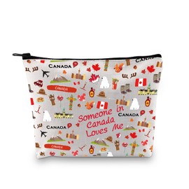 PXTIDY Canada Makeup Bag Long Distance Relationships Gift Someone in Canada Loves Me Cosmetic Bag Canada Souvenir Gift