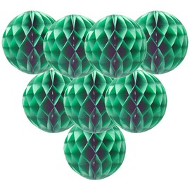 Hocansen 8 PCS Paper Honeycomb Balls Decoration 8inch Honeycomb Flower Balls Party Decoration Tissue Pom Poms Ball Hanging Flower Balls for Wedding, BirthdayHome Decor (FWQ/Green)