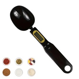 LCD Digital Measuring Spoon, Adjustable/Weighing/Electronic Measuring Spoon, Digital Scale Spoon with LCD Screen Display, Electronic Weighing Spoon for Kitchen Gadgets - 500g/0.1g Accuracy (Black)