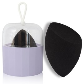 Makeup Sponge Set with Breathable Face Sponge Holder for Travel Foundation Organic Beauty Sponges for Makeup Soft Blender Sponges Professional Black
