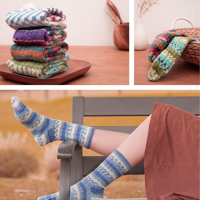 Maxee hand-knitting yarn, 6 x 50 g Crochet Yarn, Colourful