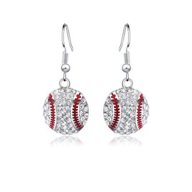 Baseball Earrings for Women Rhinestone Baseball Stud Earrings Sports Drop Dangle Earring Game Day Fan Gifts Sport Jewelry Gift for Women Sport Lovers