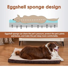 GUPPBF Dog Bed - Dual Purpose (Cool/Warm) Orthopaedic Dog Bed - Mattress - Waterproof Lining - Grigio scuro-75 x 50 x 7