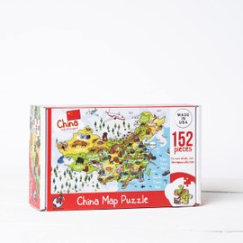 Terra Puzzles China Map Wooden Jigsaw Puzzle 152 Piece, 15x10 inches