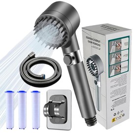 High pressure shower head with filtered showerhead,4 spray modes handheld shower,adjustable shower head with off/on,with 59”/1.5M hose,suitable for bathing and rinsing fish tank and pets