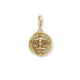 Thomas Sabo Men Women Charm Pendant Zodiac Sign Libra Charm Club 925 Sterling silver 18k yellow gold plating 1658-414-39