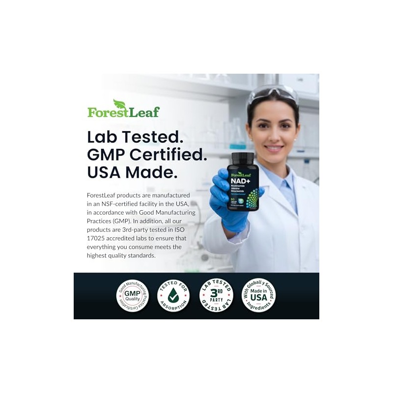 Forestleaf Suplemento de Nad+: 500 Mg de Nad Plus Puro