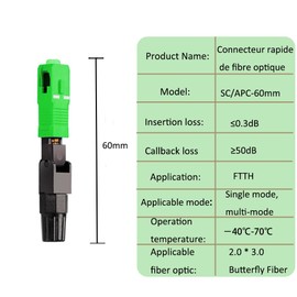 LIAYTRSS 10 x Fast Fibre Optic SC/APC IEC Connection for Singlemode Fibre Optic Connections and FC Interface Connections