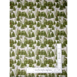 3 Wishes Christmas Fresh Pine Trees Cotton Fabric Home For Holidays 3 Wishes Yard