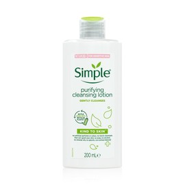 Simple Kind To Skin Care Bundle Of Purifying Cleansing Lotion 200ml, Moisturising Facial Wash 150ml, and Replenishing Rich Moisturiser 125ml For Sensitive Skin