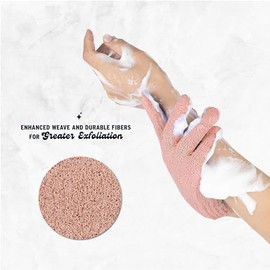 Pares Guantes Exfoliantes 100 Nailon Doble Textura Spa Masajes Eliminación Piel Muerta Accesorios Multicolor Ducha Baño Rubor Oro Rosa