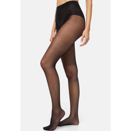 Nur Die Goodbye Running Mesh Energy 20 Denier Light Support Prevents Running Mesh Comfort Waistband Women, black