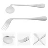iplusmile Adaptive Curved Utensils, Assistive Eating Tools, Anti-Shake Angled Fork