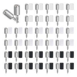 Fairblo 90 Sets Shelf Support Pegs, Self-Tapping Screws, Metal Shelf Support Pins with 30Pcs Black, 30Pcs White, 30Pcs Clear Non-Slip Sleeves, One-Piece Shelf Pegs for Kitchen, Cupboards, Wardrobe