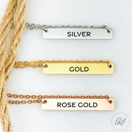 Gaga Bar Necklace Gift 2023 Christmas Birthday Grandma From Grandchildren To Gaga FBA-FAMILY-BAR-NECK (Silver, Gaga)