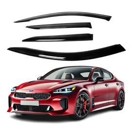 Compatible with 2017 2018 2019 2020 2021 2022 2023 KIA Stinger GT Acrylic Safe Smoke Window Visor Set - Durable Window Deflectors Rain Guards Vent Visors Tape-On Outside-Mount 2 Pieces 2mmThickened……