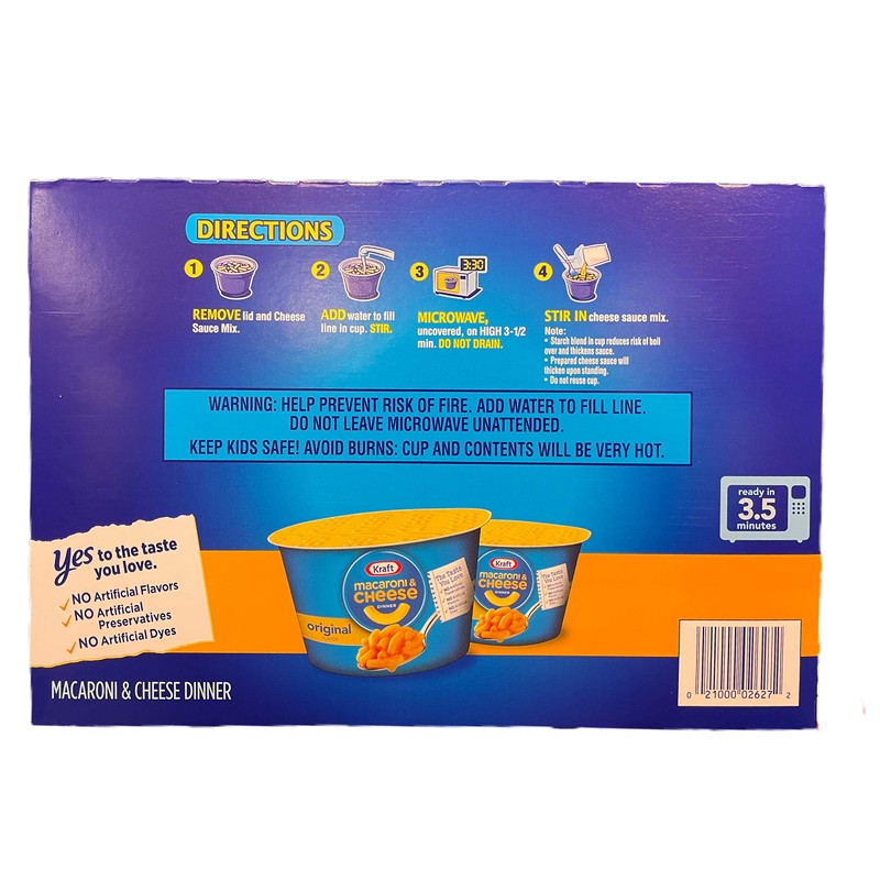 Kraft Macaroni & Cheese Dinner Original Flavor 12-2.05 OZ Cups