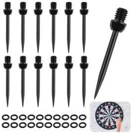 ZoeWei Steel Dart Tips, Pack of 12 Dart Tips, Steel Tips with Thread, Metal Tip Darts Tips, Steel Darts Tips for Darts, Upgrading Soft Dart with 20 Rubber Rings