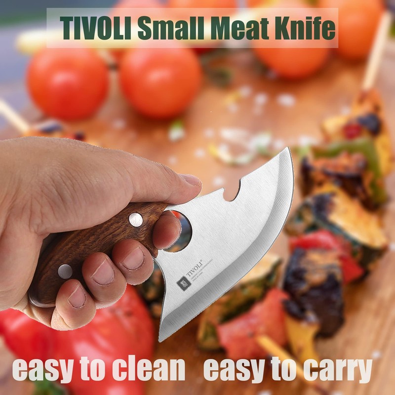 TIVOLI Small Ulu Knife 5-inch Rocker Knife, Full Tang Kitchen