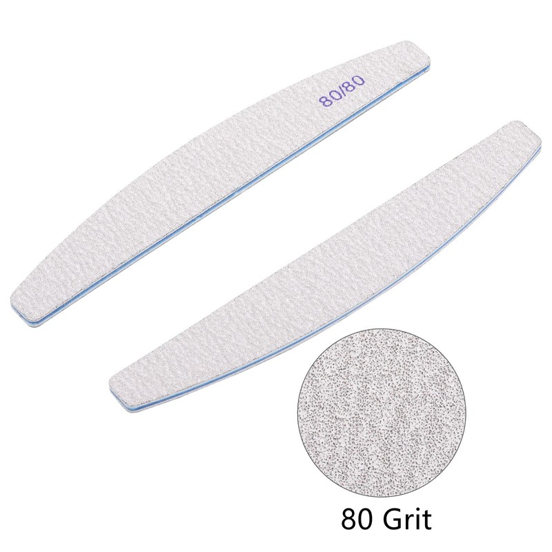 25 Count 80/80 Grit Coarse Nail Files for Acrylic Nails,