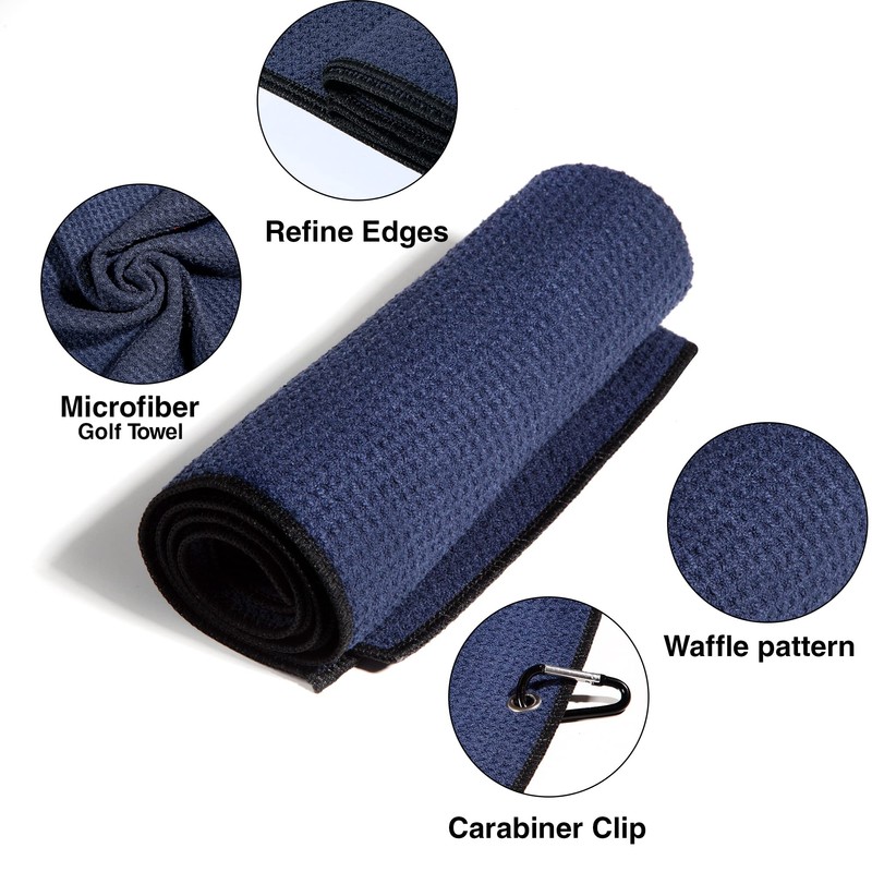 ELKPACE Golf Towel, Microfiber Golf Towels with Waffle Pattern Tri-fold