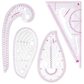 SSZYMAOYI Curved Ruler, Sewing Ruler, Set of 4 Styles, For Sewing, Cloud Ruler, Triangular Ruler, Curved Ruler, Dressing Ruler, French Curve, Clothing Ruler Tool, Sewing Ruler Set, Drawing, Drafting,