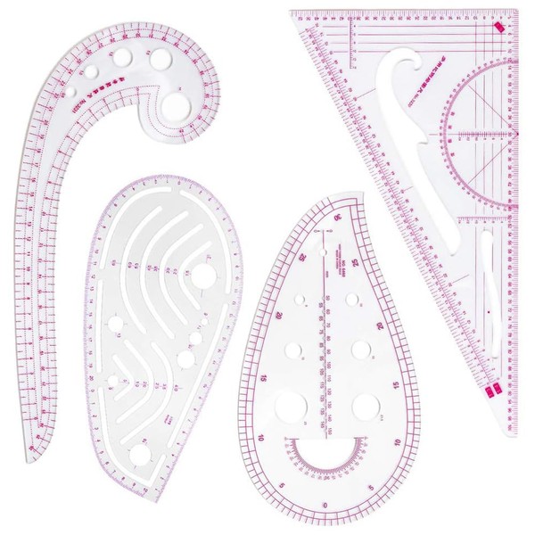 SSZYMAOYI Curved Ruler, Sewing Ruler, Set of 4 Styles, For