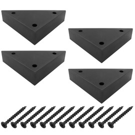 Cionyce 4 Pack Plastic Triangle Corner Sofa Legs 5.9 Inch Couch Legs Black Furniture Legs Replacement Chair Feet with Mounting Screws(4 Sets)