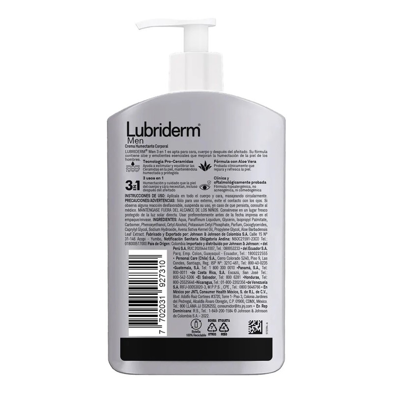 Crema Corporal Men 400 ml Lubriderm