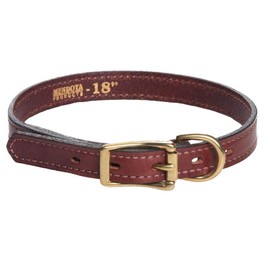 Mendota Pet Leather Standard Collar - Dog Collar - Made in The USA - Chestnut, 1 in x 22 in
