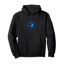Sailing Compass Rose Sailboat Pullover Hoodie
