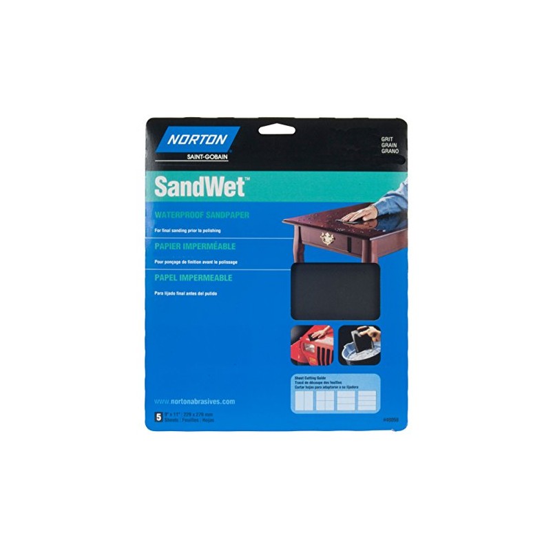 Norton 9" X 11" Wet Sand Sheet 1200 Grit (5)